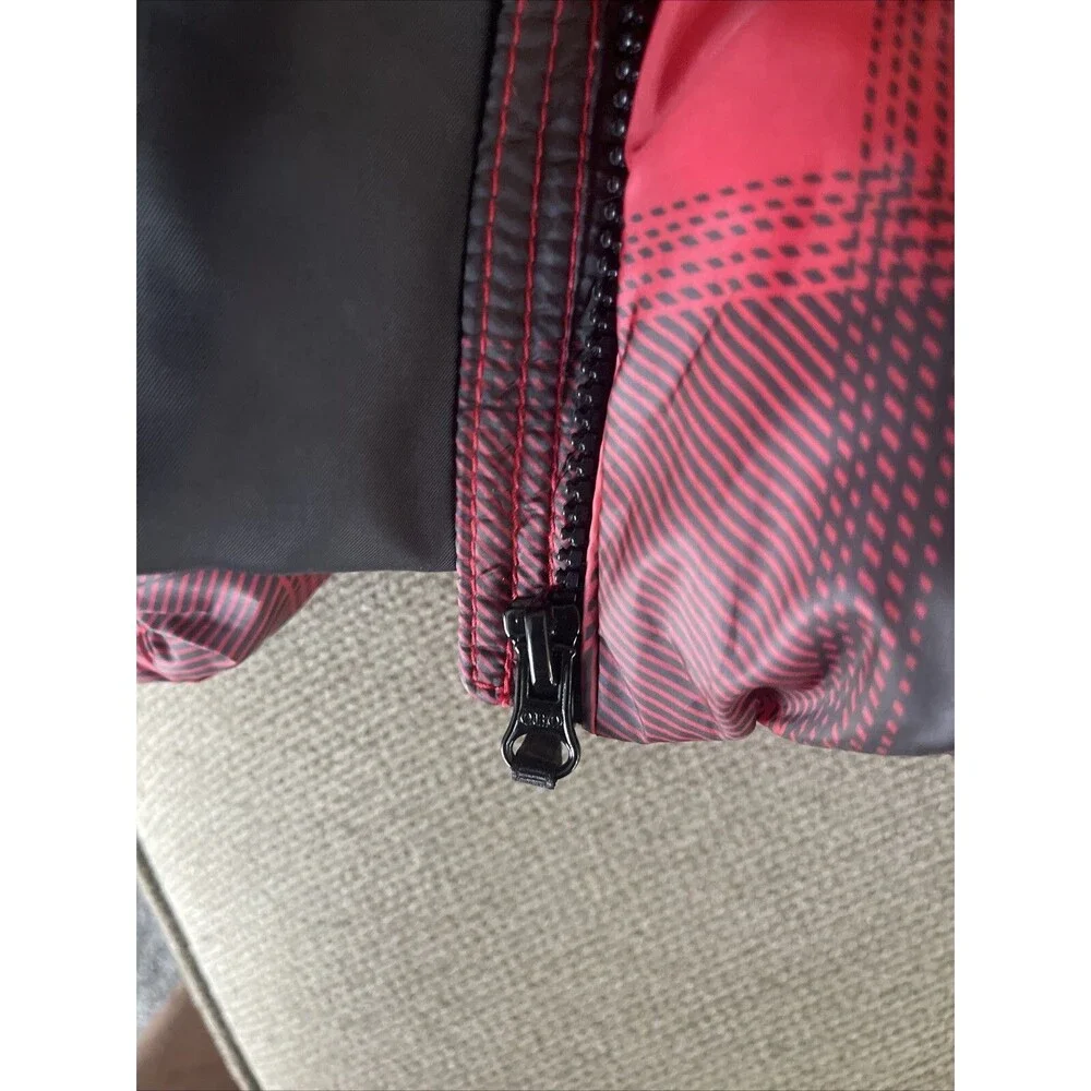 Old Navy Winter Coat Boys Large 10-12 Red Plaid Puffer Jacket Youth